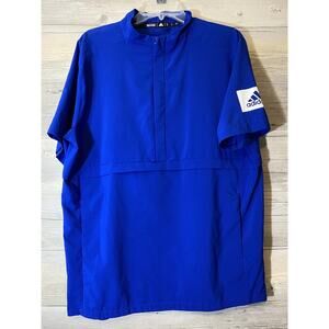 Adidas Climalite Men's Blue Game Mode Short Sleeve Quarter Zip T-Shirt Size S